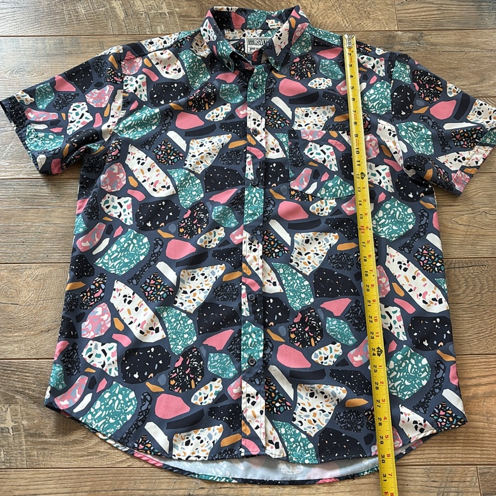 Roosevelt’s RSVLTS Short Sleeve Button Up Mens Sz. XL Multicolor Geometric Print - Picture 6 of 8